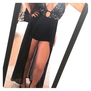 Black lace romper
